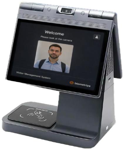 Biometriya Visitor Management System desktop kiosk